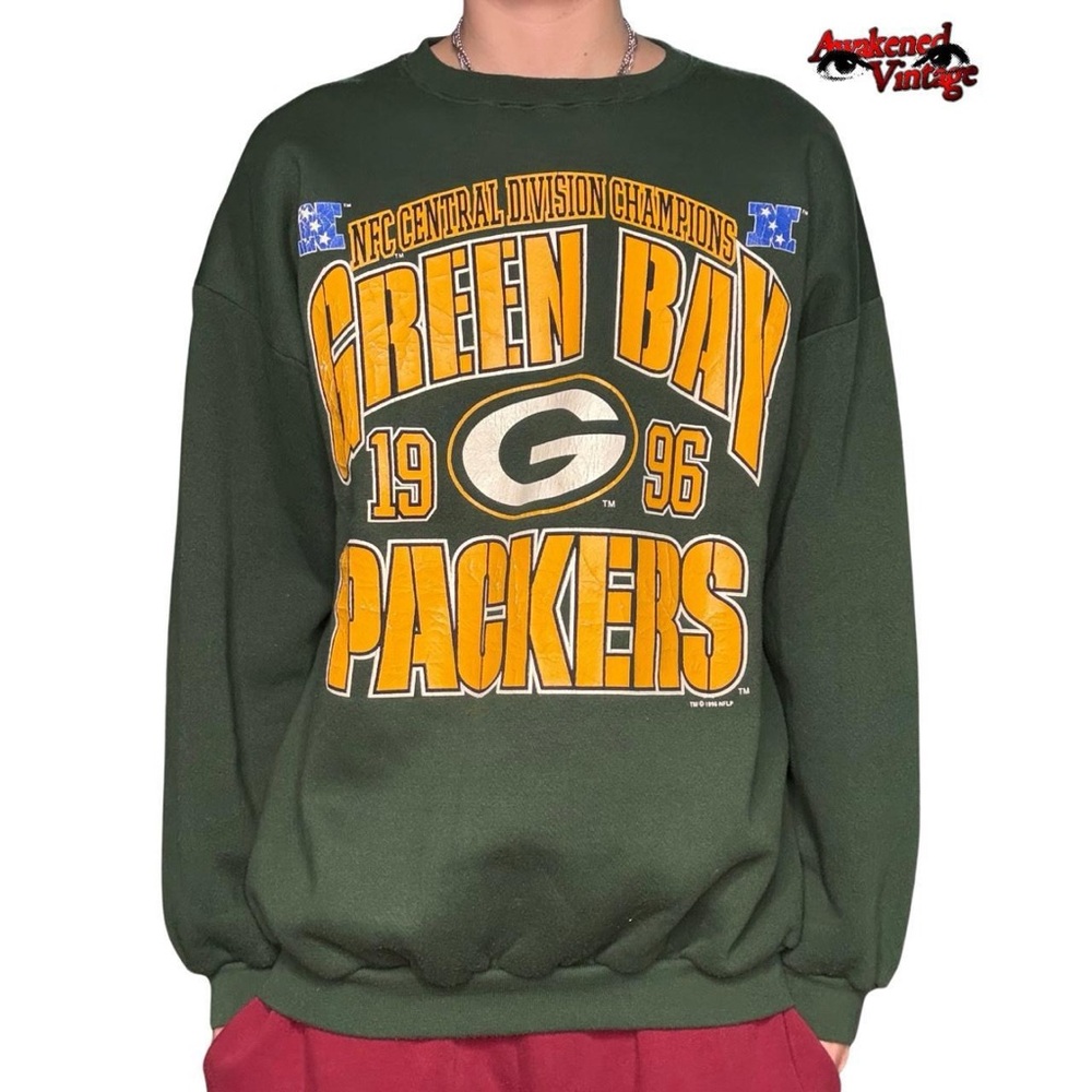 Vintage Green Bay packers logo 7 90s crewneck sweatshirt size XL